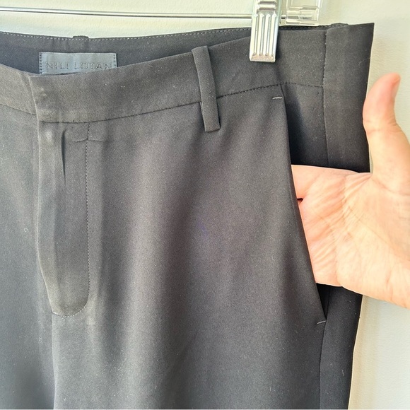 Nili Lotan black cropped slouchy high rise acetate pants - Picture 2 of 6